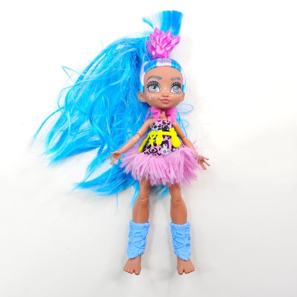 Mattel Cave Club Bashley Fashion Doll Kids 10in Blue Pink Prehistoric GNL86